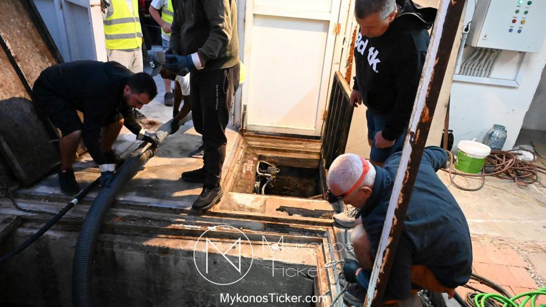 Wastewater Resilience: Ο φακός του MykonosTicker.tv καταγράφει την επιχείρηση της ΔΕΥΑΜ στο αντλιοστάσιο λυμάτων της Αλευκάνδρας